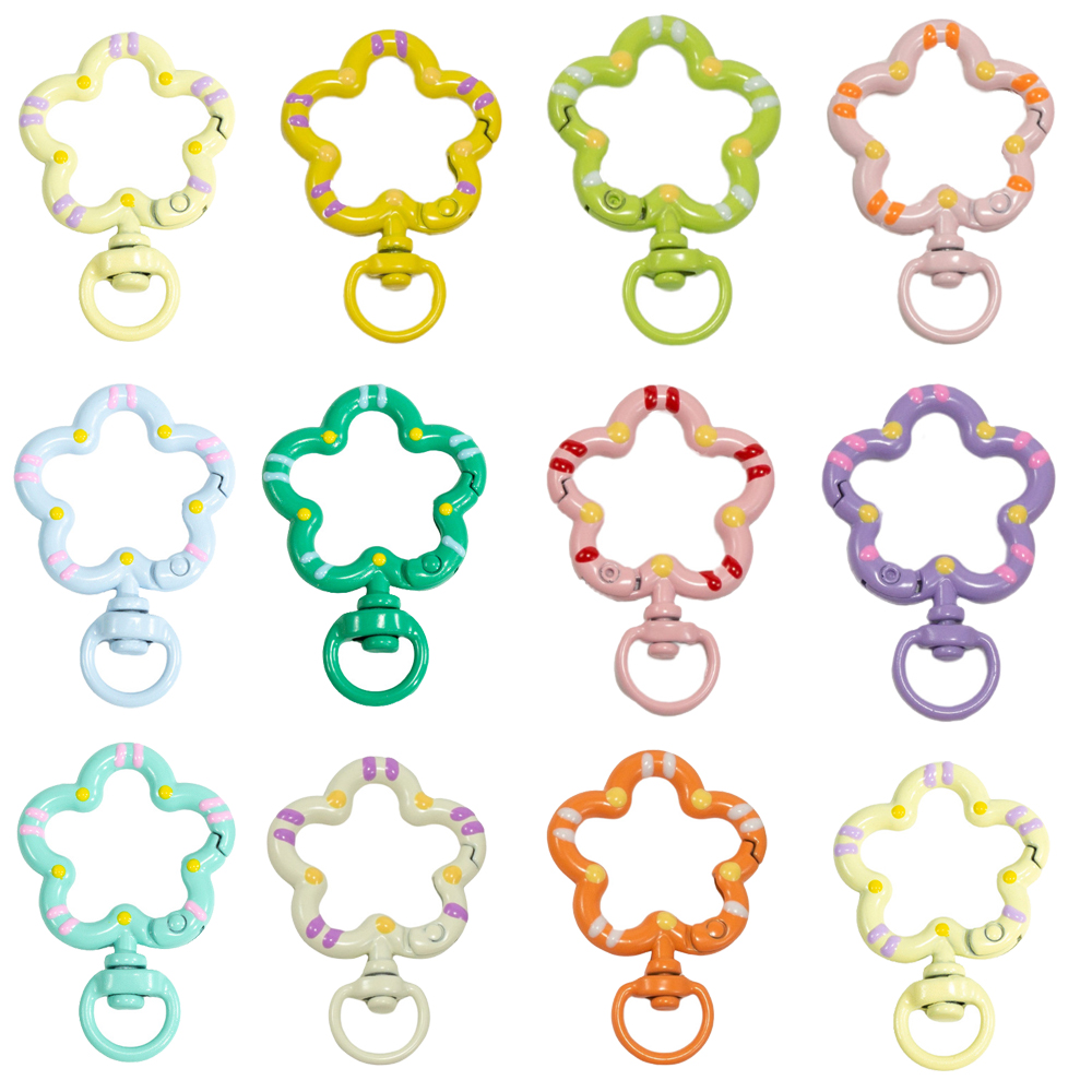 Jewelry Making Rings - 5pcs Flower Metal Lobster Claw Clasps