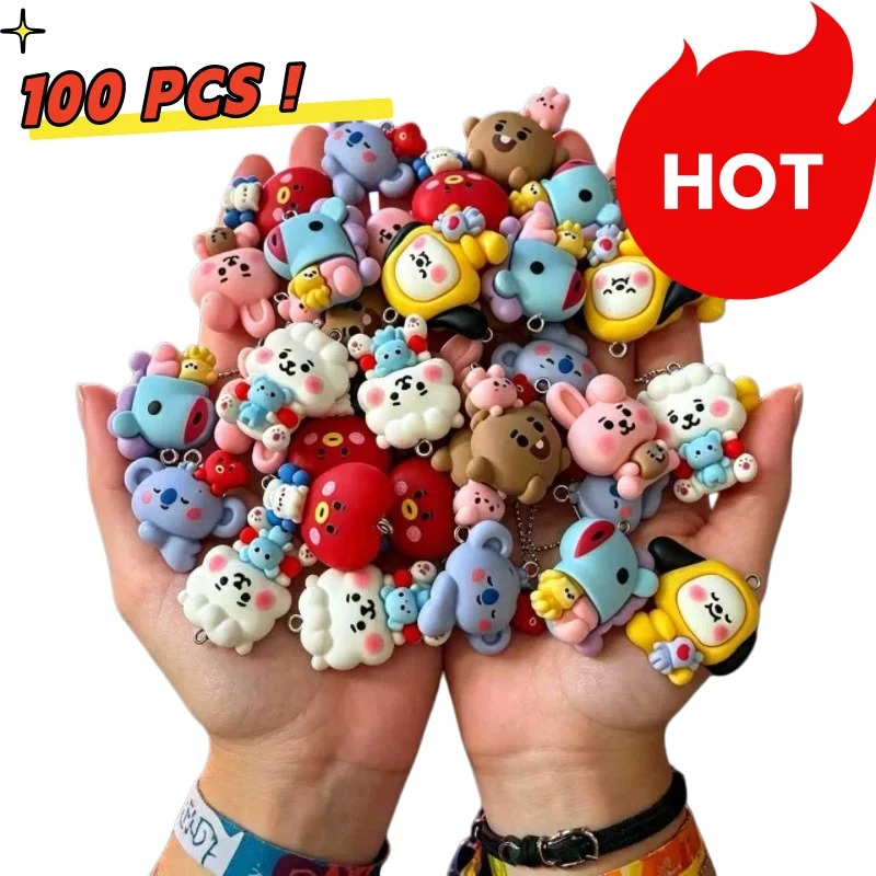 Jewelry Making Designs - 7pcs BT21 Resin Cartoon Charm DIY
