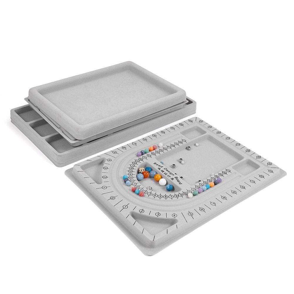 Jewelry Making Table - Tray Multi-functional Bracelet Beading Tray Gray
