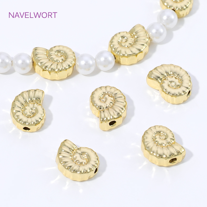 Jewelry Making Items - 14K Gold Plated Brass Conch Spacer