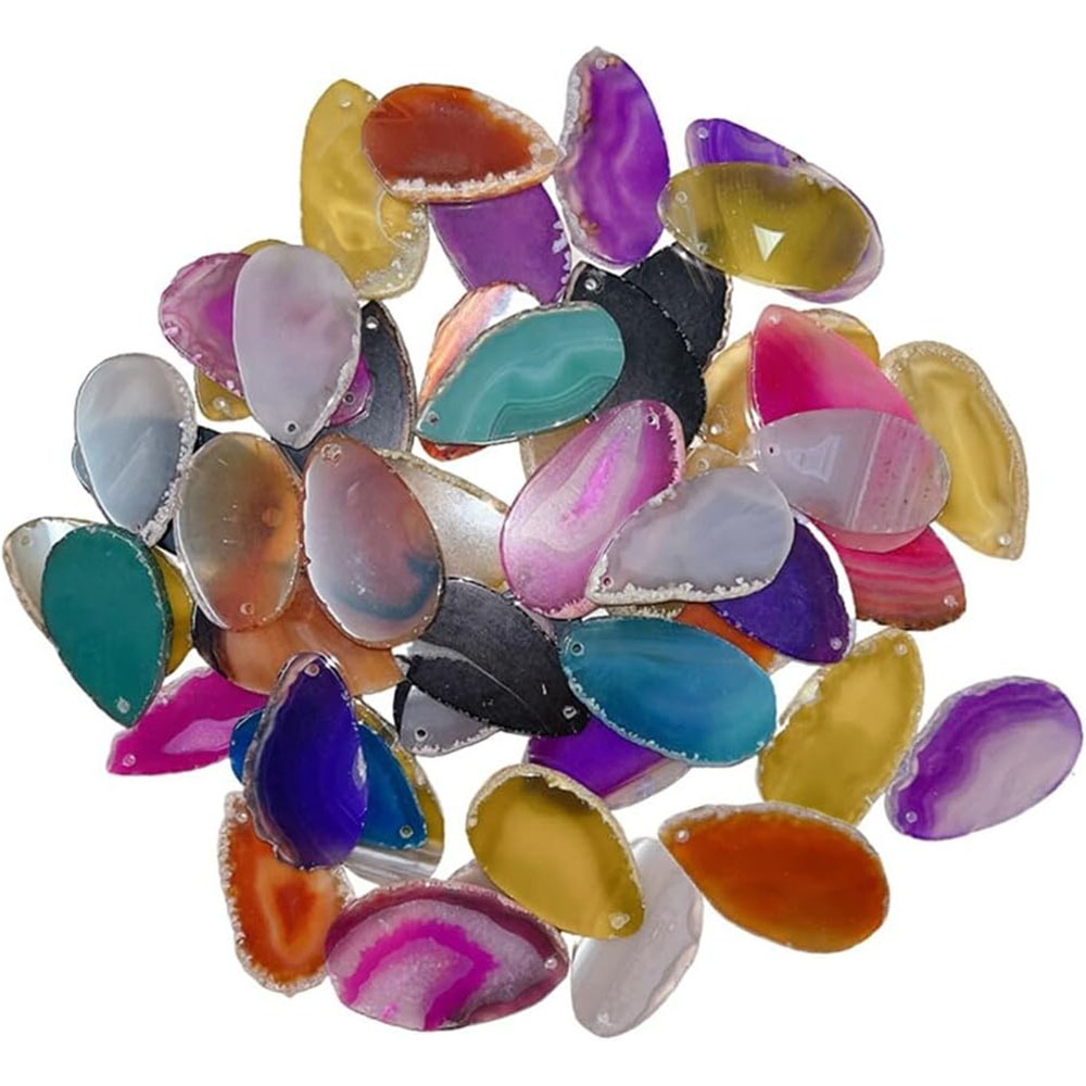 Polished Agate Slices Drilled  - Jewelry Making Table ulasan dan harga