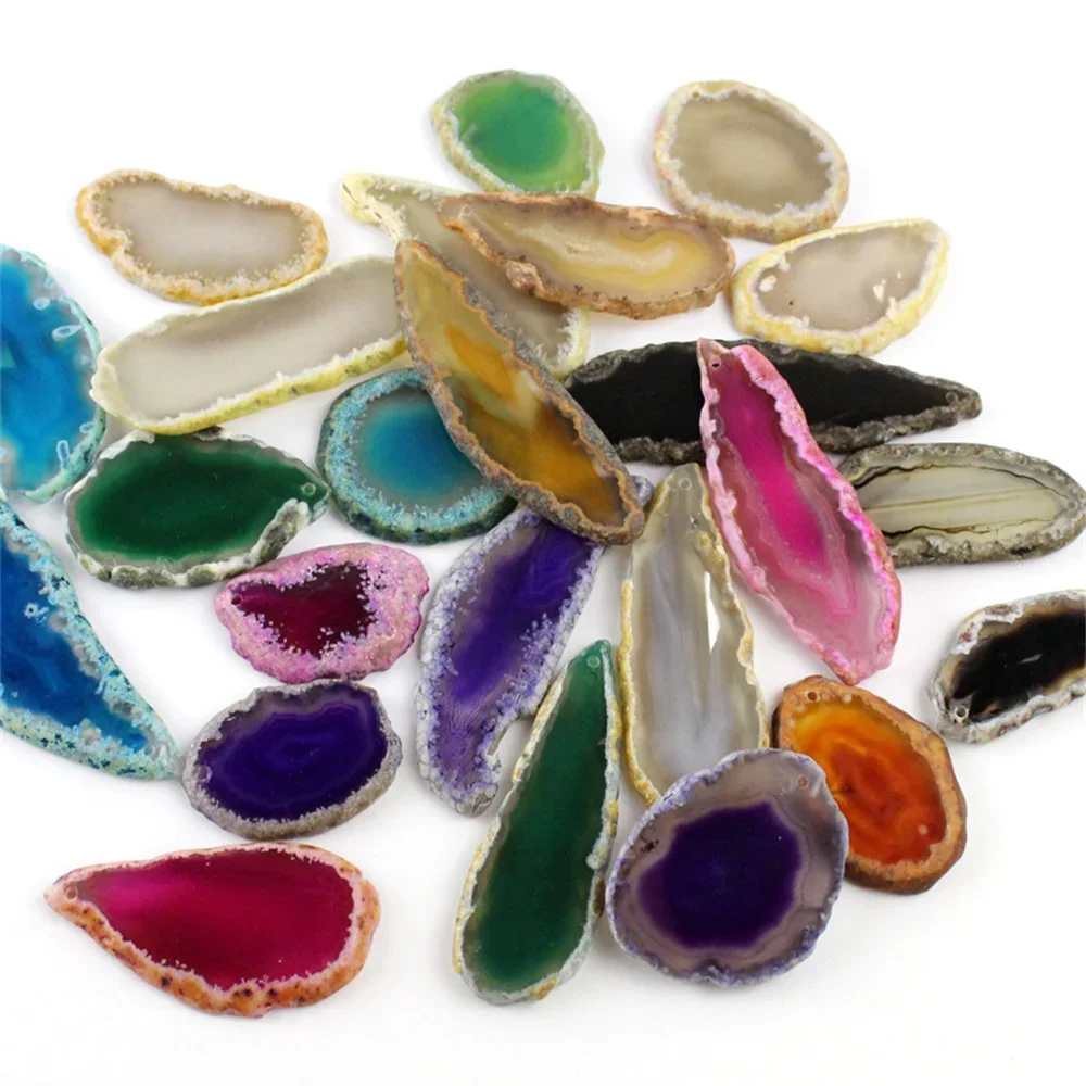 Polished Agate Slices Drilled  - Jewelry Making Table ulasan dan harga