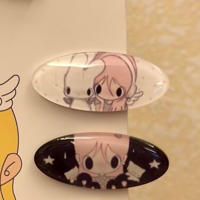 2Pcs INS Angel Girl Cartoon Ha - Jewelry Making Adults ulasan dan harga