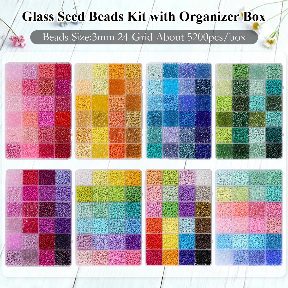 5200pcs 3mm Glass Seed Beads K - Jewelry Making Degree ulasan dan harga
