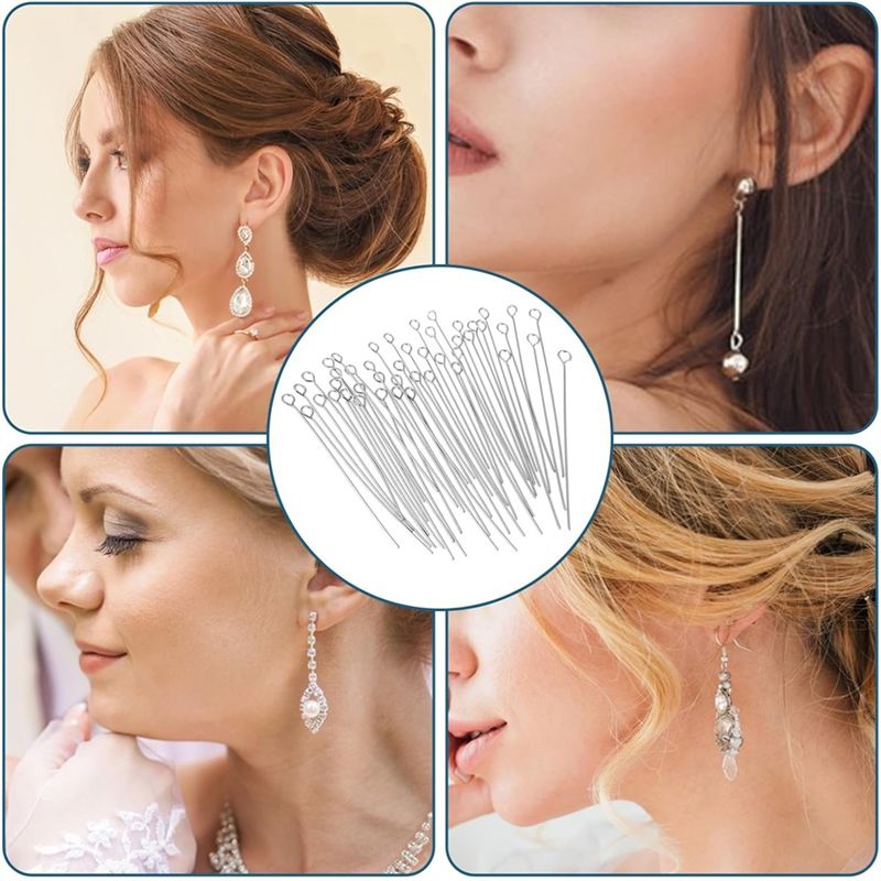 A01F-Hot 300 Pcs 1.6 Inch 304  - Jewelry Making Eye Pins ulasan dan harga