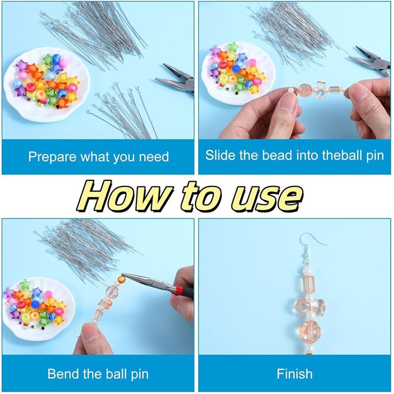A01F-Hot 300 Pcs 1.6 Inch 304  - Jewelry Making Eye Pins ulasan dan harga