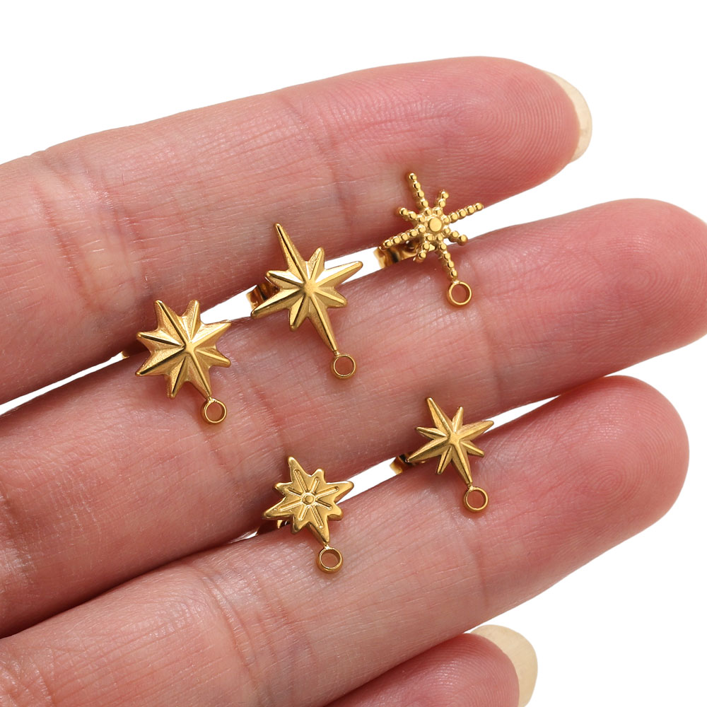 6pcs Stainless Steel Star Earr - Jewelry Making Degree ulasan dan harga