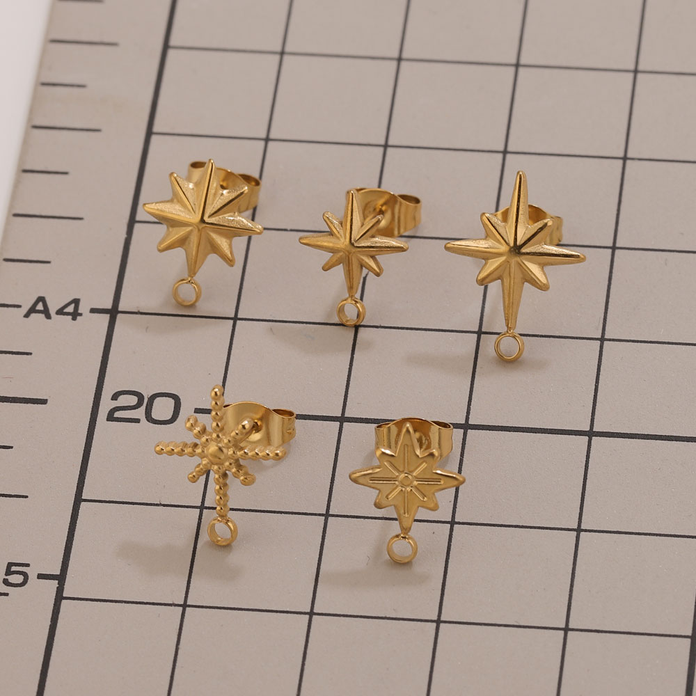 6pcs Stainless Steel Star Earr - Jewelry Making Degree ulasan dan harga