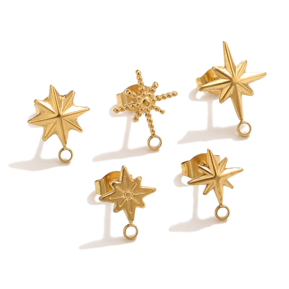 6pcs Stainless Steel Star Earr - Jewelry Making Degree ulasan dan harga