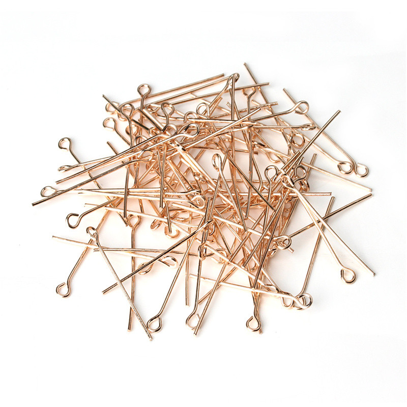 200pcs/lot 50mm Rose Gold Colo - Jewelry Making Eye Pins ulasan dan harga