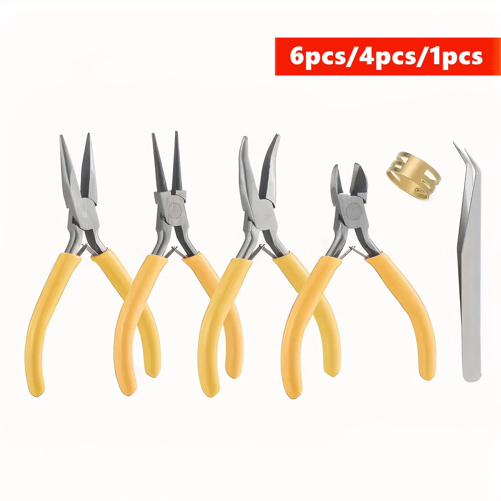 6/4/1pcs Yellow Jewelry Making - Jewelry Making Round Nose Pliers ulasan dan harga