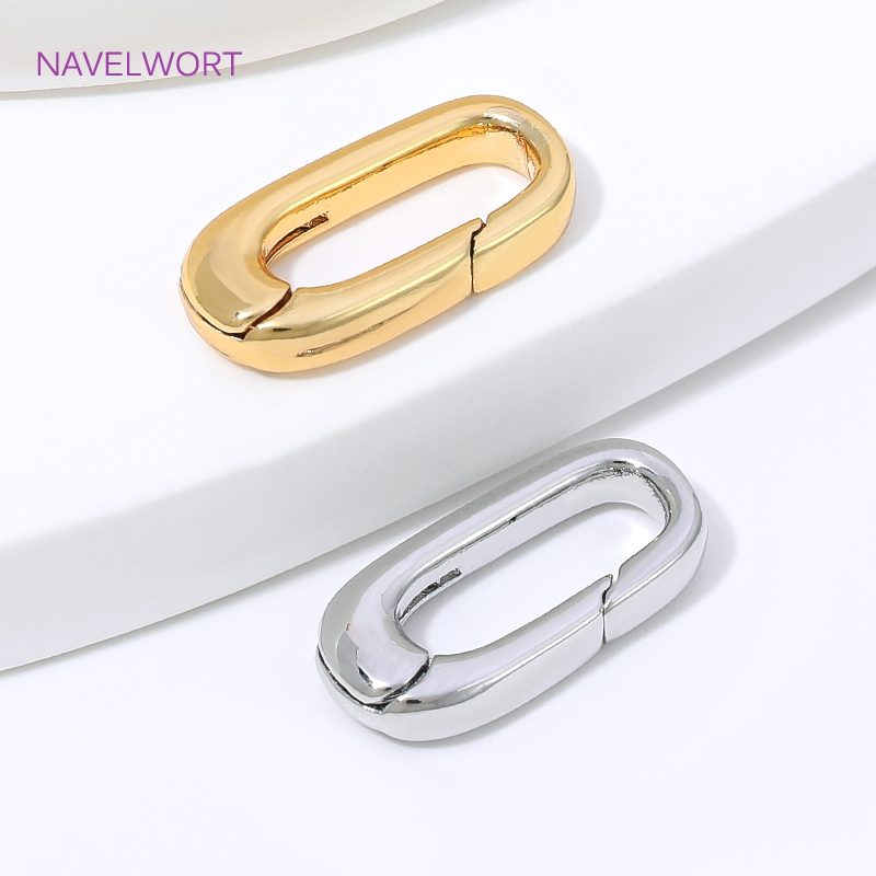 1/2/4Pcs 18K Gold Plated Oval  - Jewelry Making Items ulasan dan harga