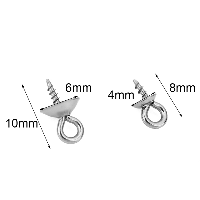 20pcs Stainless Steel Pearl Pe - Jewelry Making Eye Pins ulasan dan harga