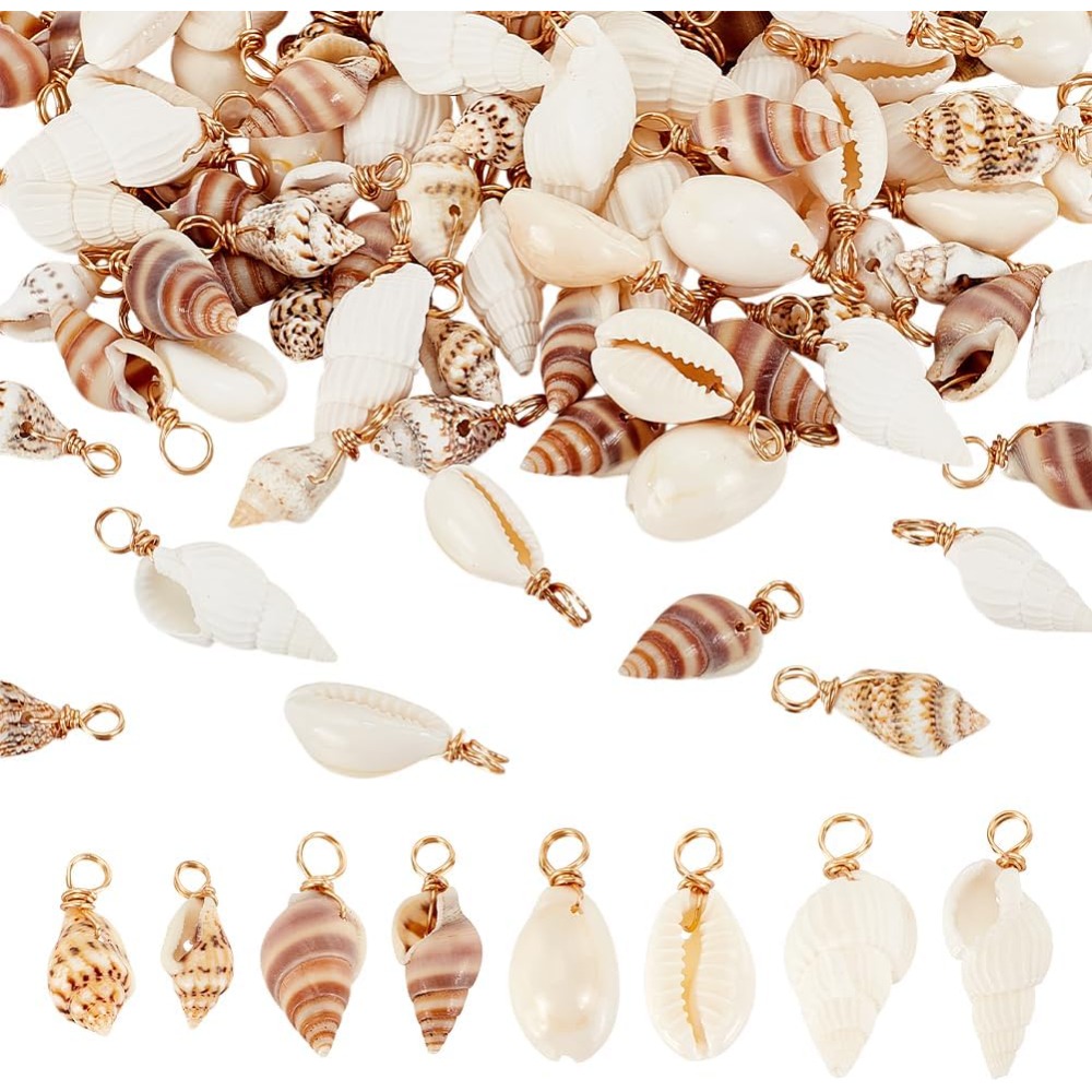 100pcs 4 Styles Natural Shell  - Jewelry Making Degree ulasan dan harga