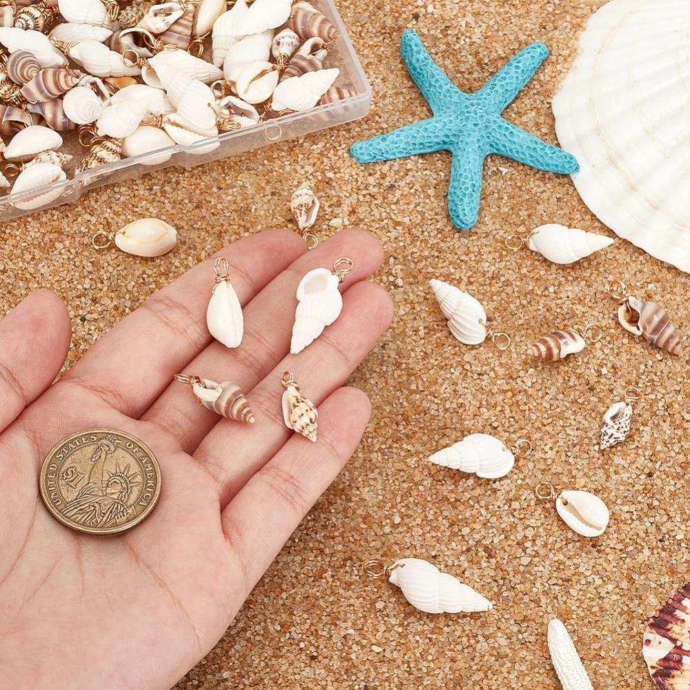 100pcs 4 Styles Natural Shell  - Jewelry Making Degree ulasan dan harga