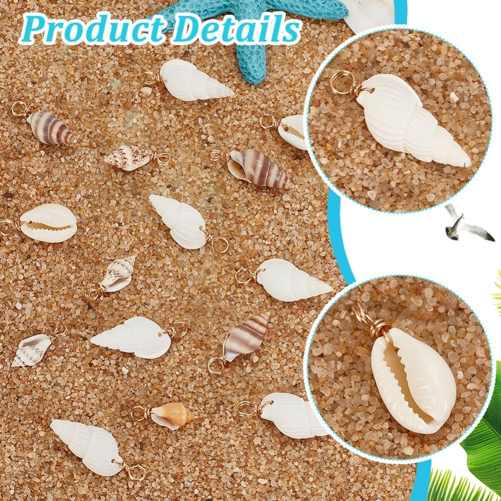 100pcs 4 Styles Natural Shell  - Jewelry Making Degree ulasan dan harga