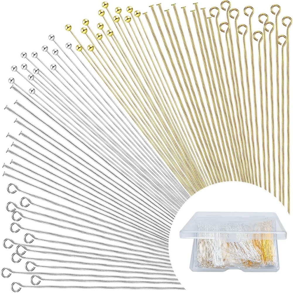 600pcs Flat Head Eye Bead Pins - Jewelry Making Eye Pins ulasan dan harga