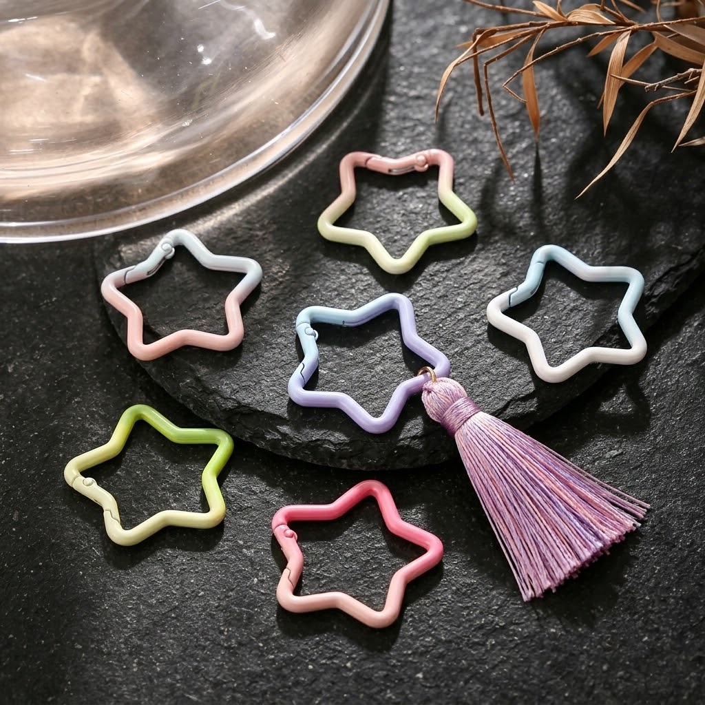 5PCS Gradient Star Shape Sprin - Jewelry Making Rings ulasan dan harga