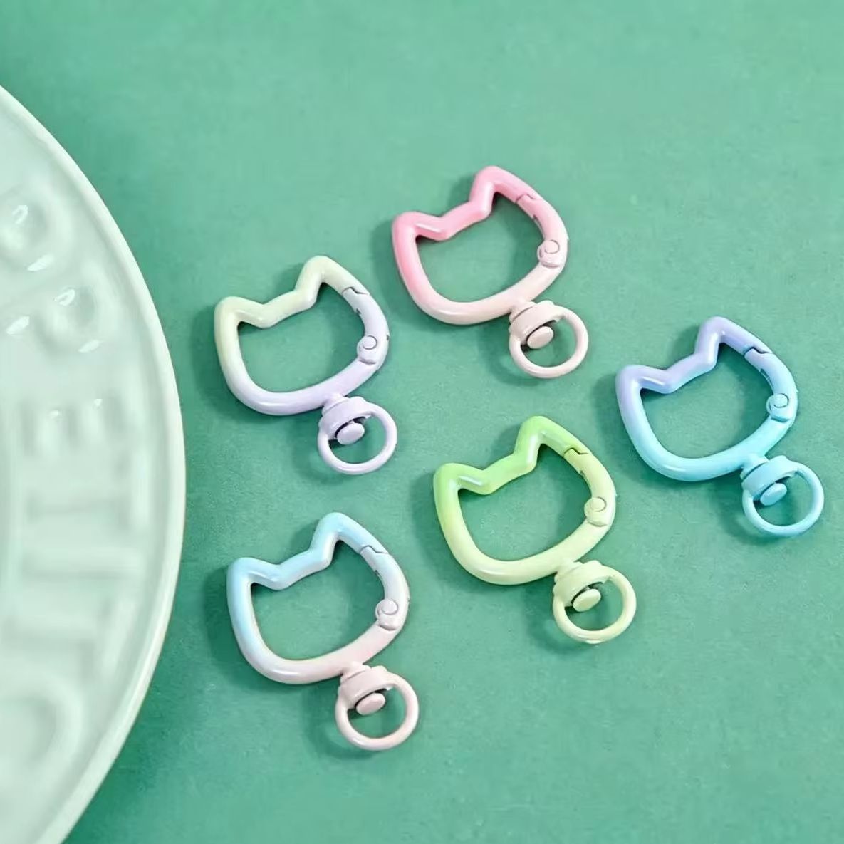 5-10PCS Gradient Cute Cat Clas - Jewelry Making Designs ulasan dan harga